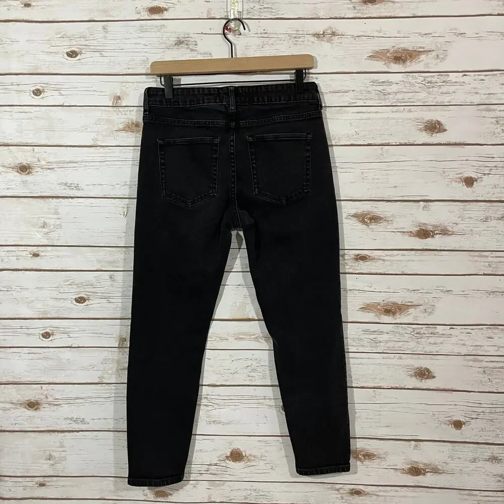 Everlane Mid-Rise Skinny Jeans - Washed Black - 28 Ankle